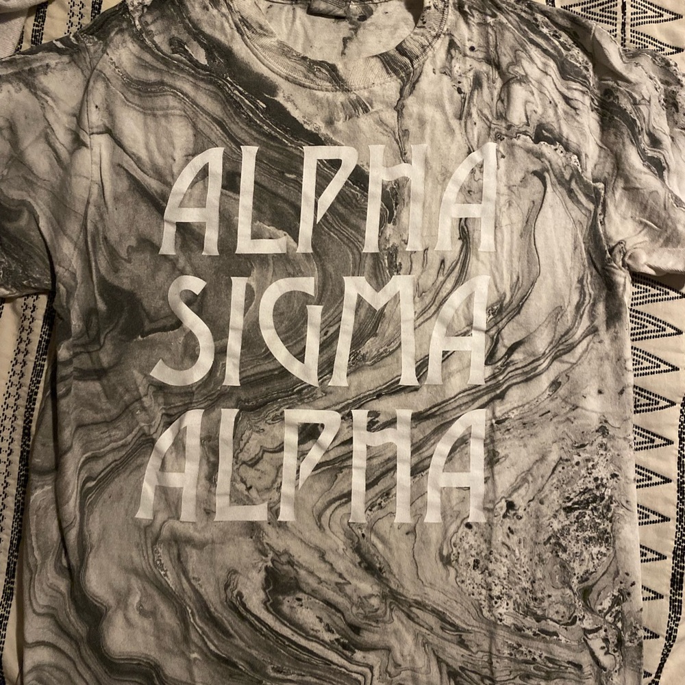 Gray Marble Alpha Sigma Alpha Sorority T-Shirt